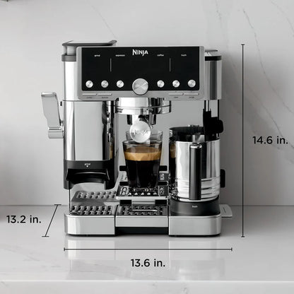 Ninja ES701 Luxe Café Pro Series Espresso Machine with Grinder & Frother  Espresso, Drip Coffee & Cold Brew Maker Integrated Tamper  Hands-Free Milk Frother
