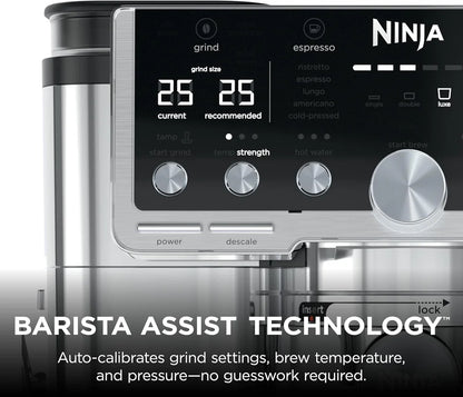 Ninja ES701 Luxe Café Pro Series Espresso Machine with Grinder & Frother  Espresso, Drip Coffee & Cold Brew Maker Integrated Tamper  Hands-Free Milk Frother