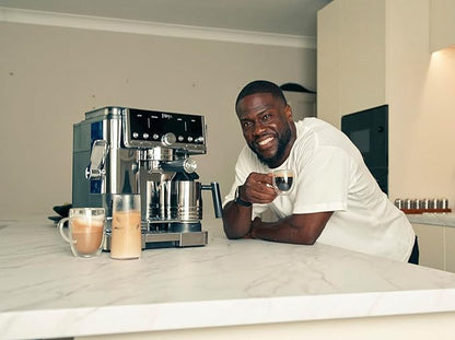 Ninja Luxe Premier ES601EU 3-in-1 Coffee Maker with Grinder and Frother for Latte, Cappuccino, Cold Brew & Espresso, Easy to Use, 4 Presets for Frothing, Silverands-Free Frother for Cappuccinos & Lattes  Assisted Handling
