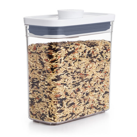 OXO Good Grips 1.2 Qt. Clear Rectangular SAN Plastic Food Storage Container with White POP Lid