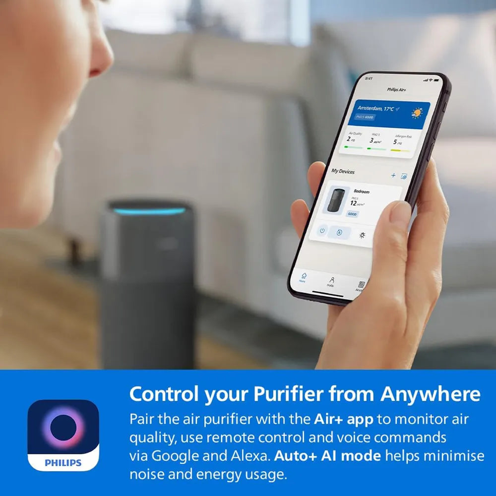 Philips AC2221/63 Smart Air Purifier with Wi-Fi App Control & SilentWings Technology  HEPA Filter