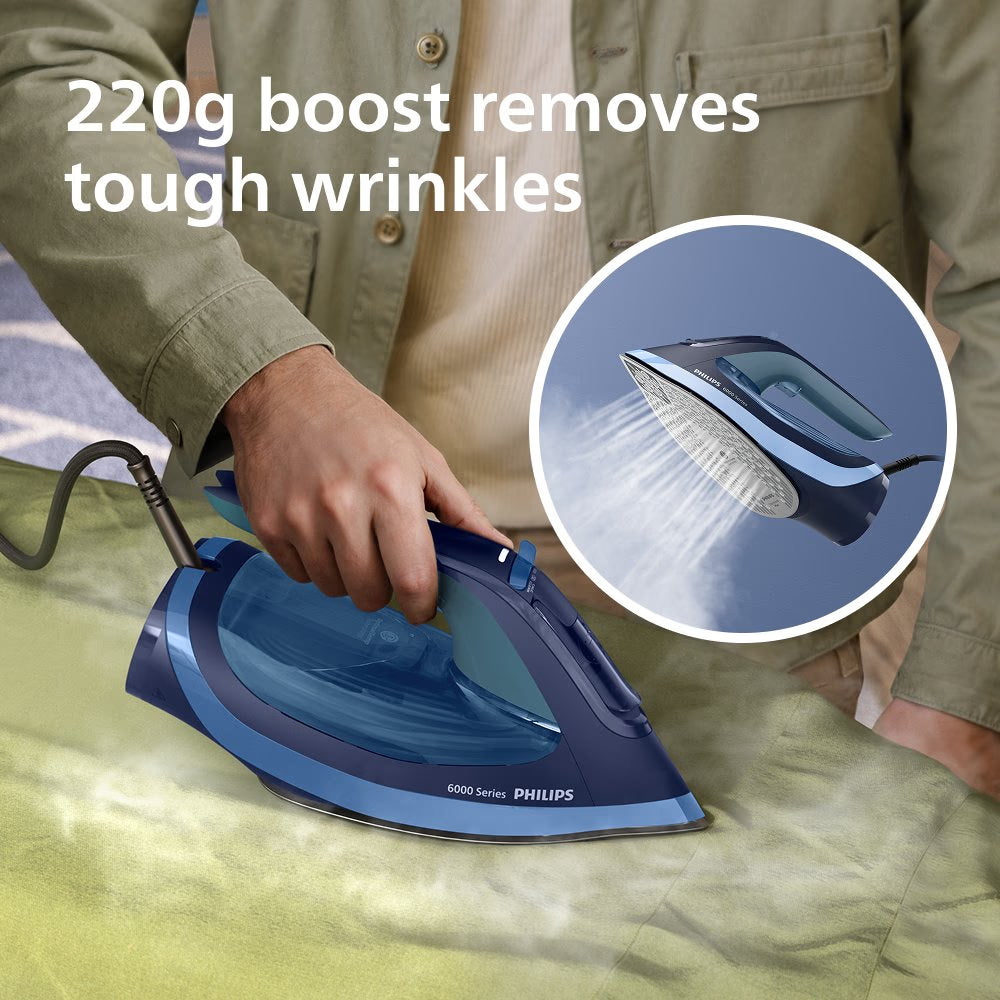 Philips DST6120 20 2600W Steam Iron with Steam Boost, Ceramic Soleplate & Drip Stop