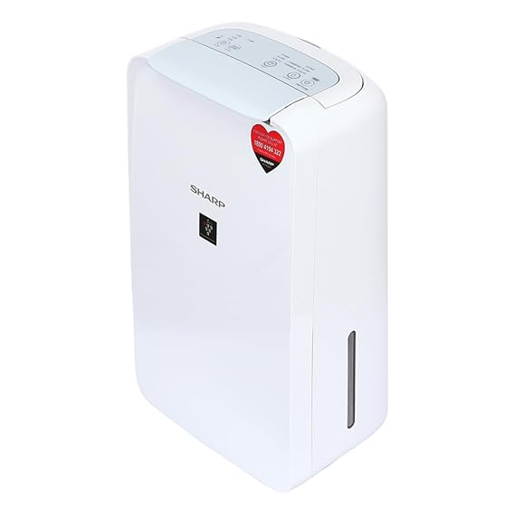 SHARP 10L-Day Electric Dehumidifier with Plasmacluster Technology – Mold, Virus & Odor Control  Clothes Dryer Function Covers 250 sq. ft.  Model DW-P10M-W