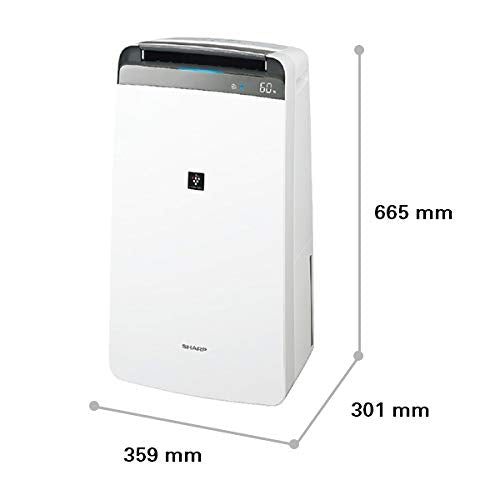 HARP DW-J20FM-W Dehumidifier & Air Purifier – Plasmacluster, HEPA Filter, 20L/Day, Covers 550 sq. ft.