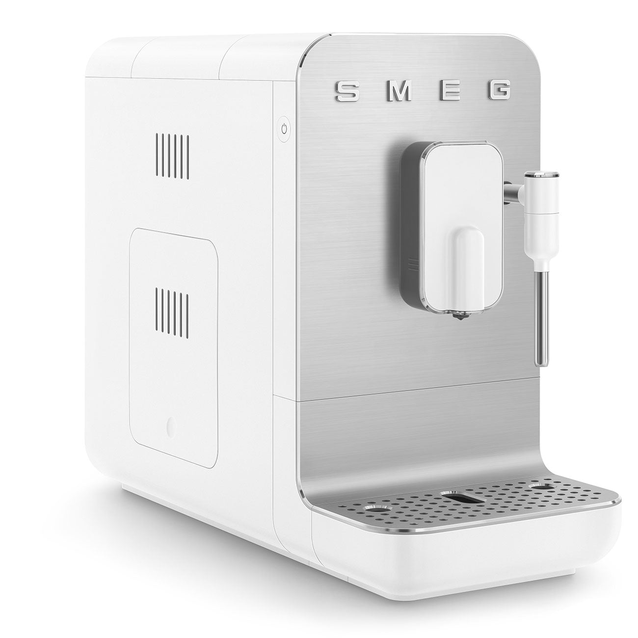 SMEG BCC12WHMEU Automatic Coffee Machine White – Collezione Style, Built-In Grinder, Steam Wand, 19 Bar Pump, Compact & Space-Saving