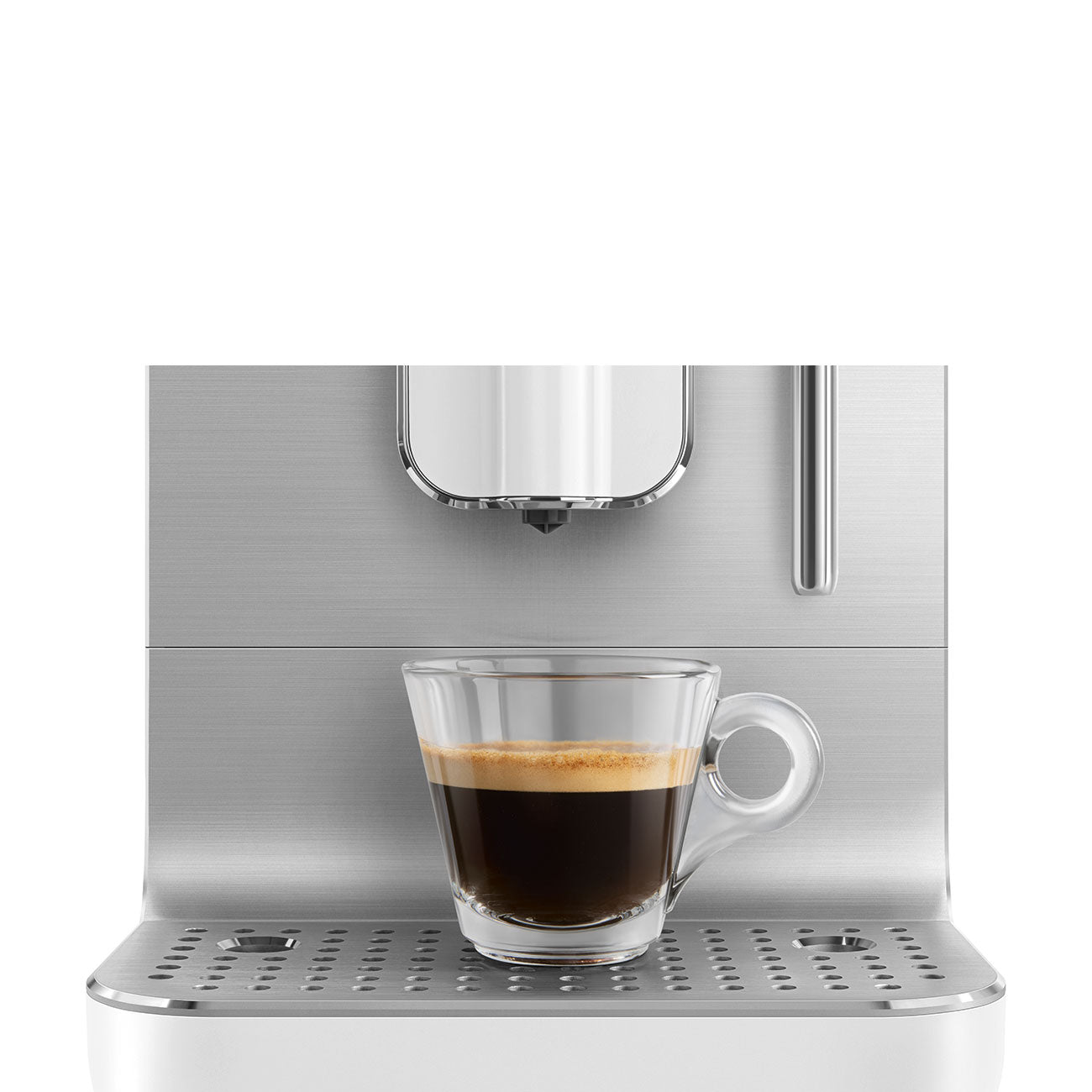 SMEG BCC12WHMEU Automatic Coffee Machine White – Collezione Style, Built-In Grinder, Steam Wand, 19 Bar Pump, Compact & Space-Saving