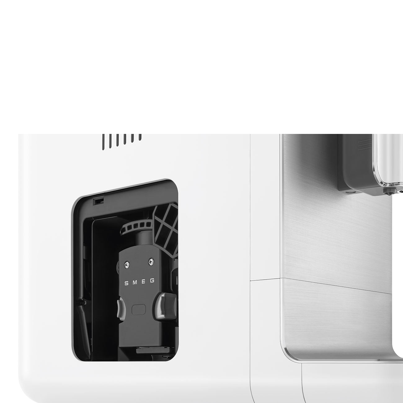 SMEG BCC12WHMEU Automatic Coffee Machine White – Collezione Style, Built-In Grinder, Steam Wand, 19 Bar Pump, Compact & Space-Saving