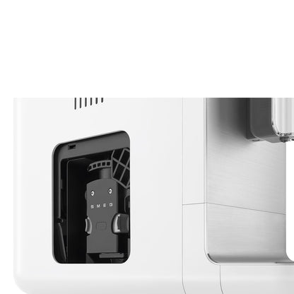 SMEG BCC12WHMEU Automatic Coffee Machine White – Collezione Style, Built-In Grinder, Steam Wand, 19 Bar Pump, Compact & Space-Saving