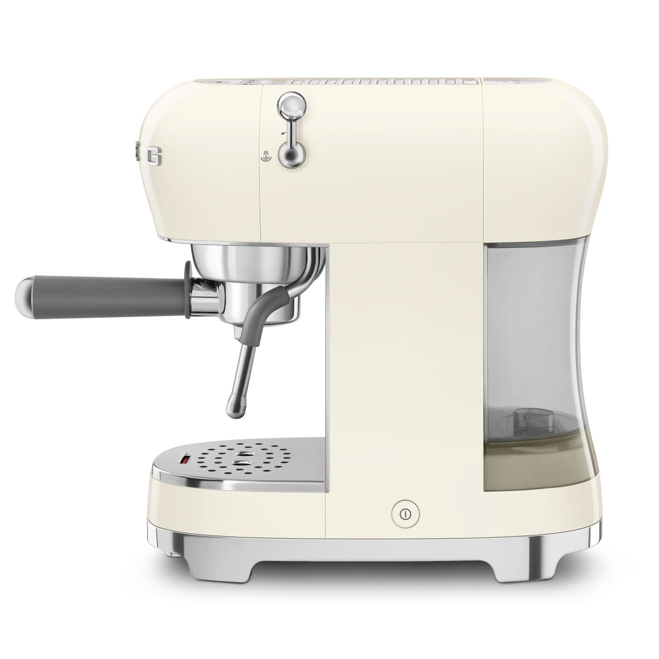 SMEG ECF02 Manual Espresso Coffee Machine Cream – 50’s Retro Style, Italian Made, Cappuccino System, Stainless Steel Filter, Compact & Space-Saving Design
