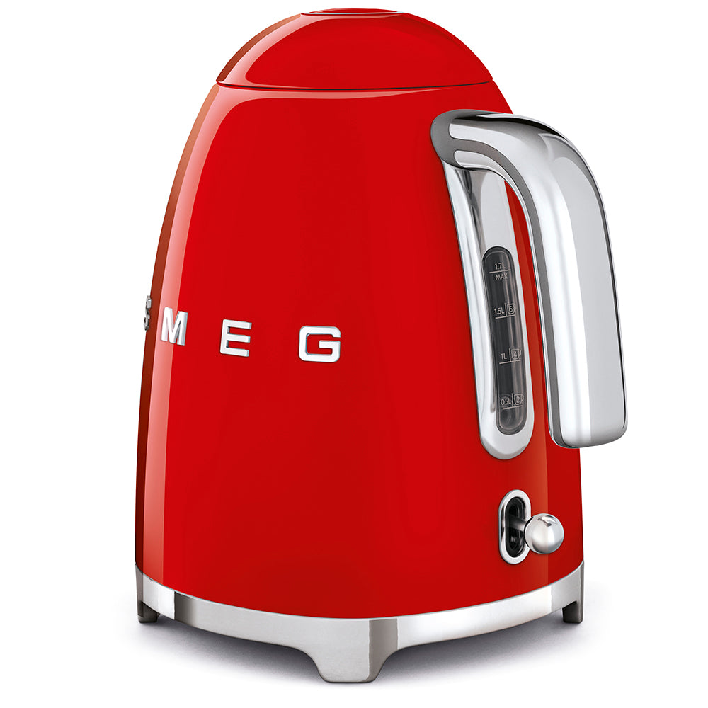 SMEG KLF03 Electric Kettle 1.7L Red – 50’s Retro Style, 2400W Fast Boil, Stainless Steel Body, Premium Italian Design