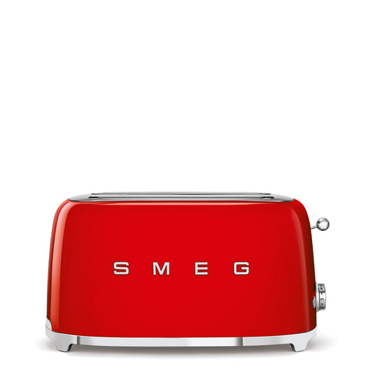 SMEG TSF02 2-Slice Extra-Wide Toaster Red – 50’s Retro Style, 6 Toasting Levels, Defrost, Reheat & Bagel Functions, Extra-Long Slots, Premium Italian Design
