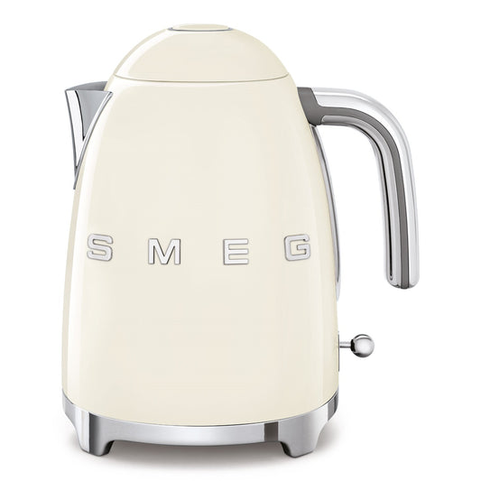 SMEG KLF03 Electric Kettle 1.7L Cream – 50’s Retro Style, 2400W Fast Boil, Stainless Steel Body, Premium Italian Design