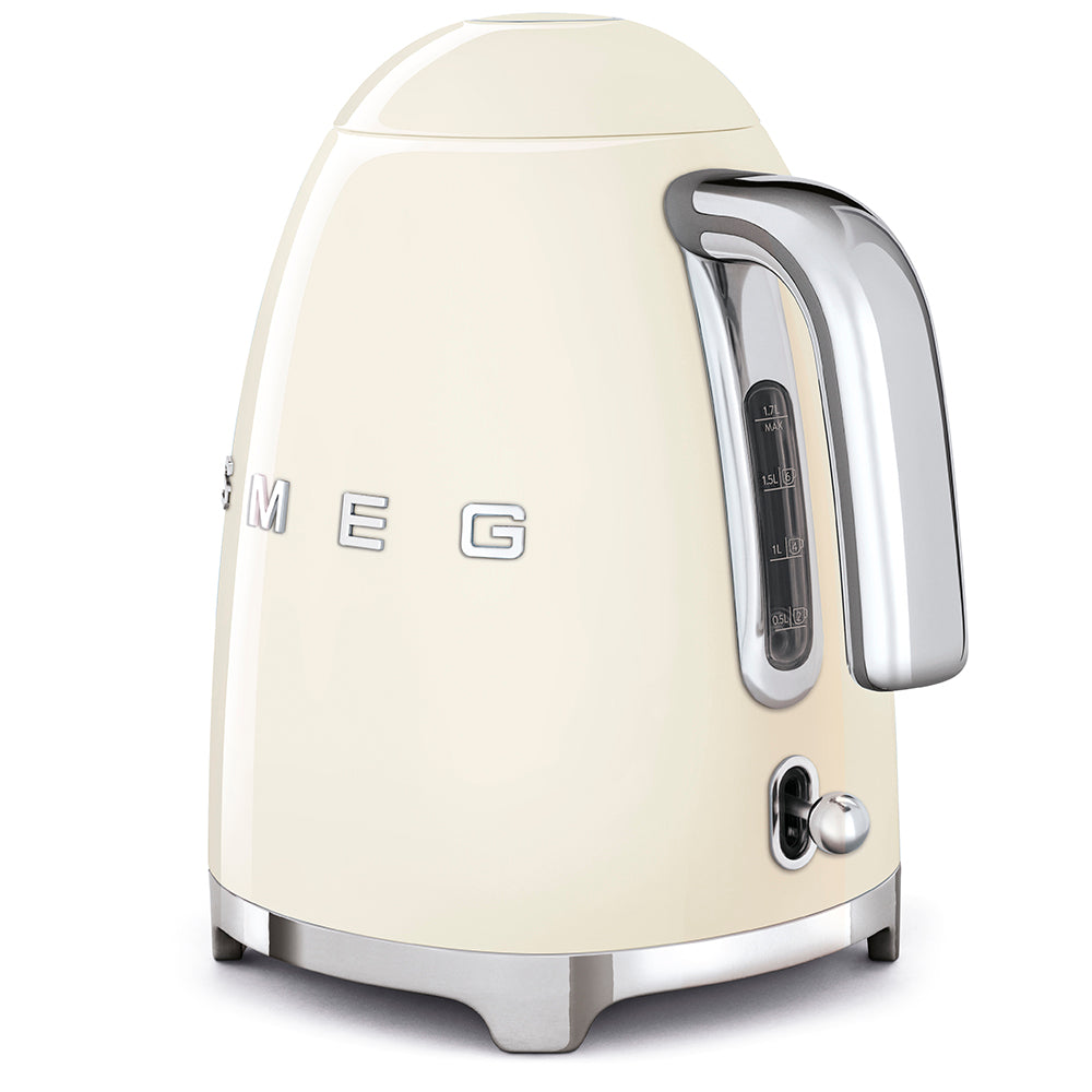 SMEG KLF03 Electric Kettle 1.7L Cream – 50’s Retro Style, 2400W Fast Boil, Stainless Steel Body, Premium Italian Design