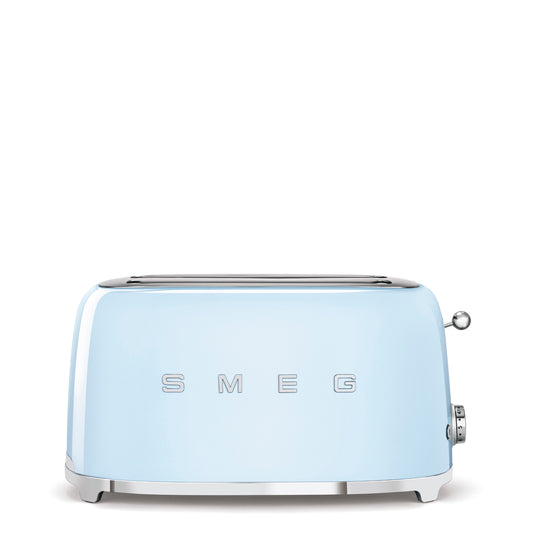 SMEG TSF02 2-Slice Extra-Wide Toaster Pastel Blue – 50’s Retro Style, 6 Toasting Levels, Defrost, Reheat & Bagel Functions, Extra-Long Slots, Premium Italian Design