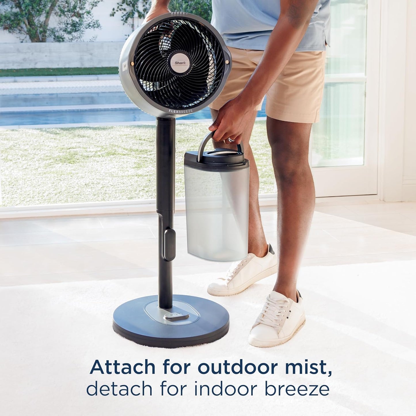 Shark FlexBreeze Pro Mist FA300EU Indoor & Outdoor Fan  Cordless & Corded Misting Pedestal Tabletop Fan