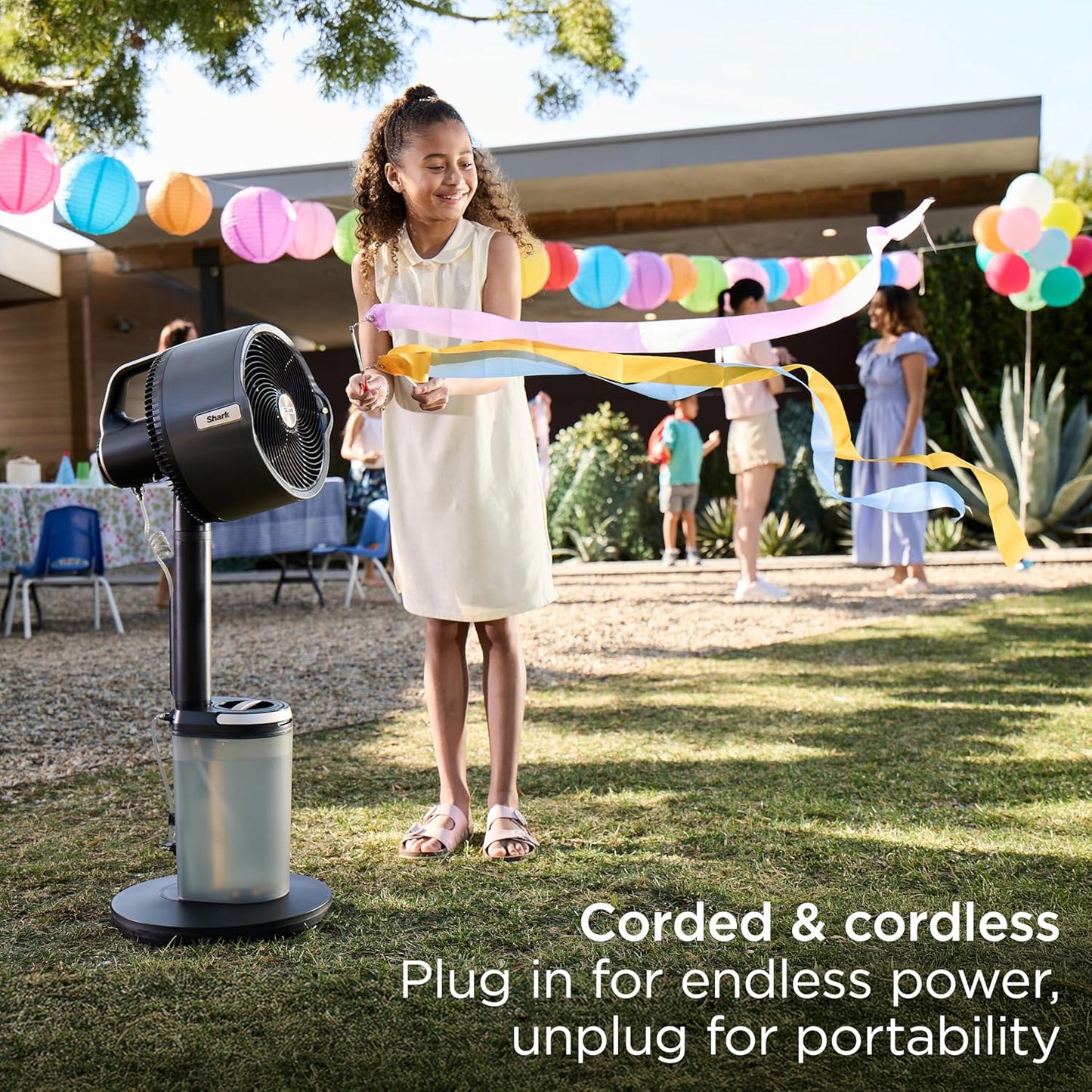 Shark FlexBreeze Pro Mist FA300EU Indoor & Outdoor Fan  Cordless & Corded Misting Pedestal Tabletop Fan