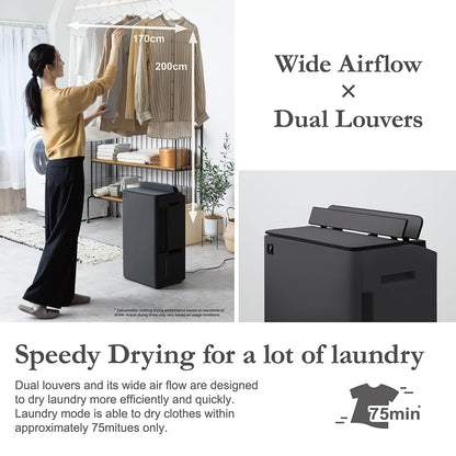 Sharp Dehumidifier with Air Purifier | Dual Louver, Plasmacluster Technology, HEPA Filter, VOC Removal, Clothes & Shoes Drying | Coanda Air Flow | Covers Up to 830 sq ft | Black