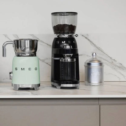 Smeg Coffee Grinder with 15 Grind Settings  Precision Conical Burr Grinder for Espresso & Drip Coffee