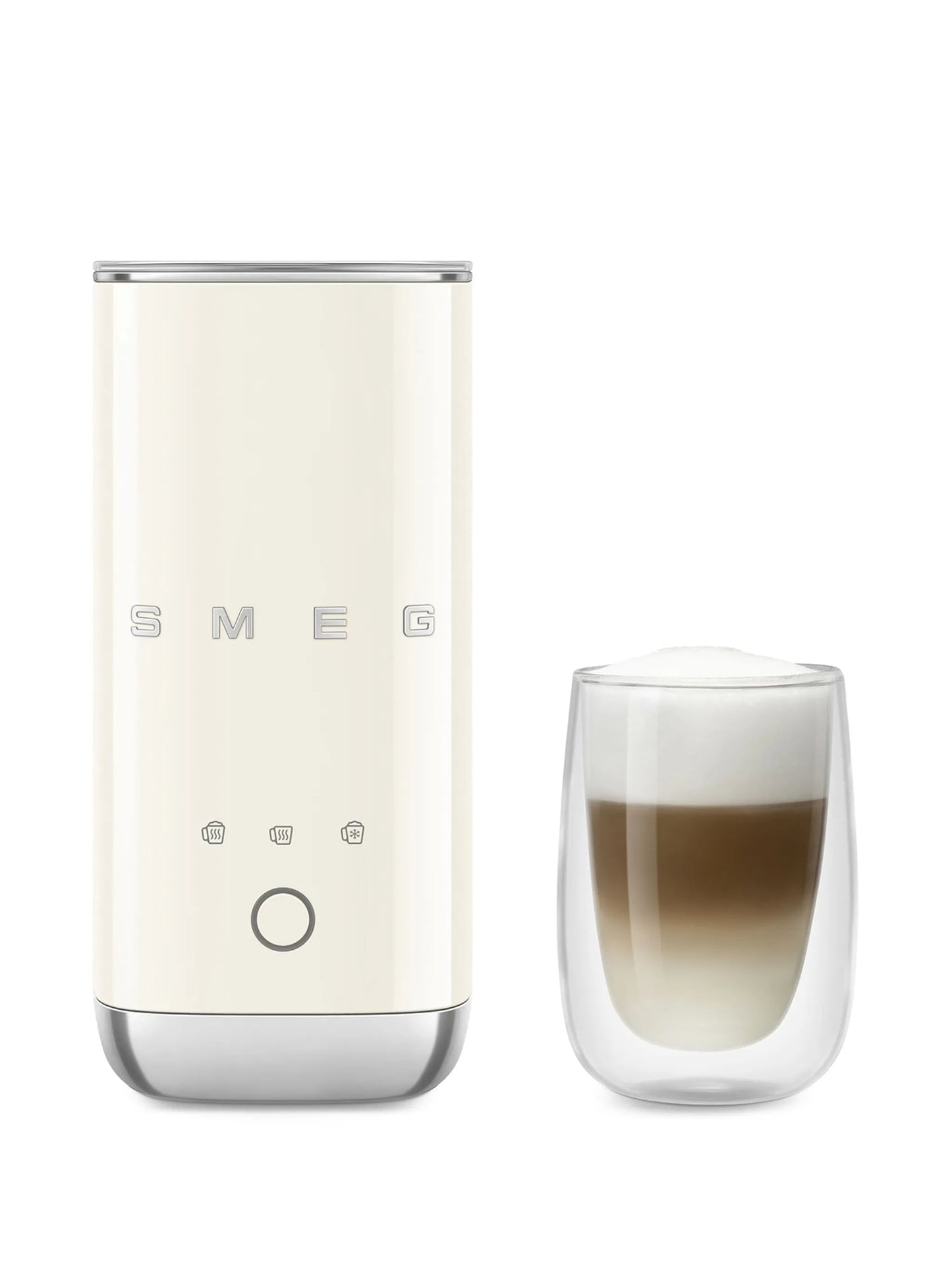 Smeg MFF02BLUK Retro 50s Style Mini Milk Frother – 500W cream Milk Frother with Preset & Manual Functions | Retro 50s Style