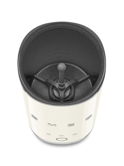 Smeg MFF02BLUK Retro 50s Style Mini Milk Frother – 500W cream Milk Frother with Preset & Manual Functions | Retro 50s Style