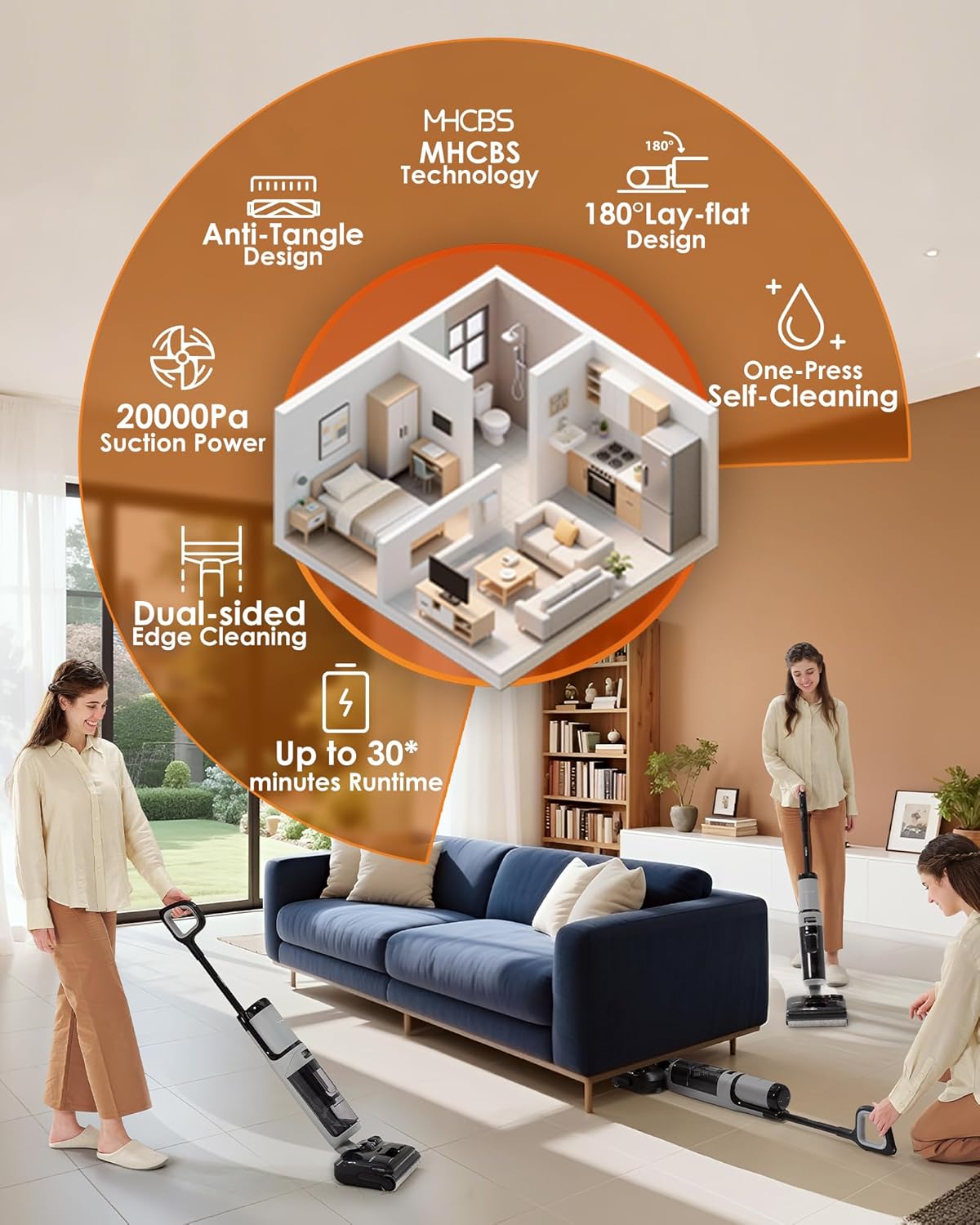 Tineco Floor ONE i5 Stretch Plus 2 Wet & Dry Vacuum Cleaner & Mop  Smart Cordless Floor Washer 180° Flat Design  Self-Cleaning Brush  Pet Hair & Tough Stain Cleaner