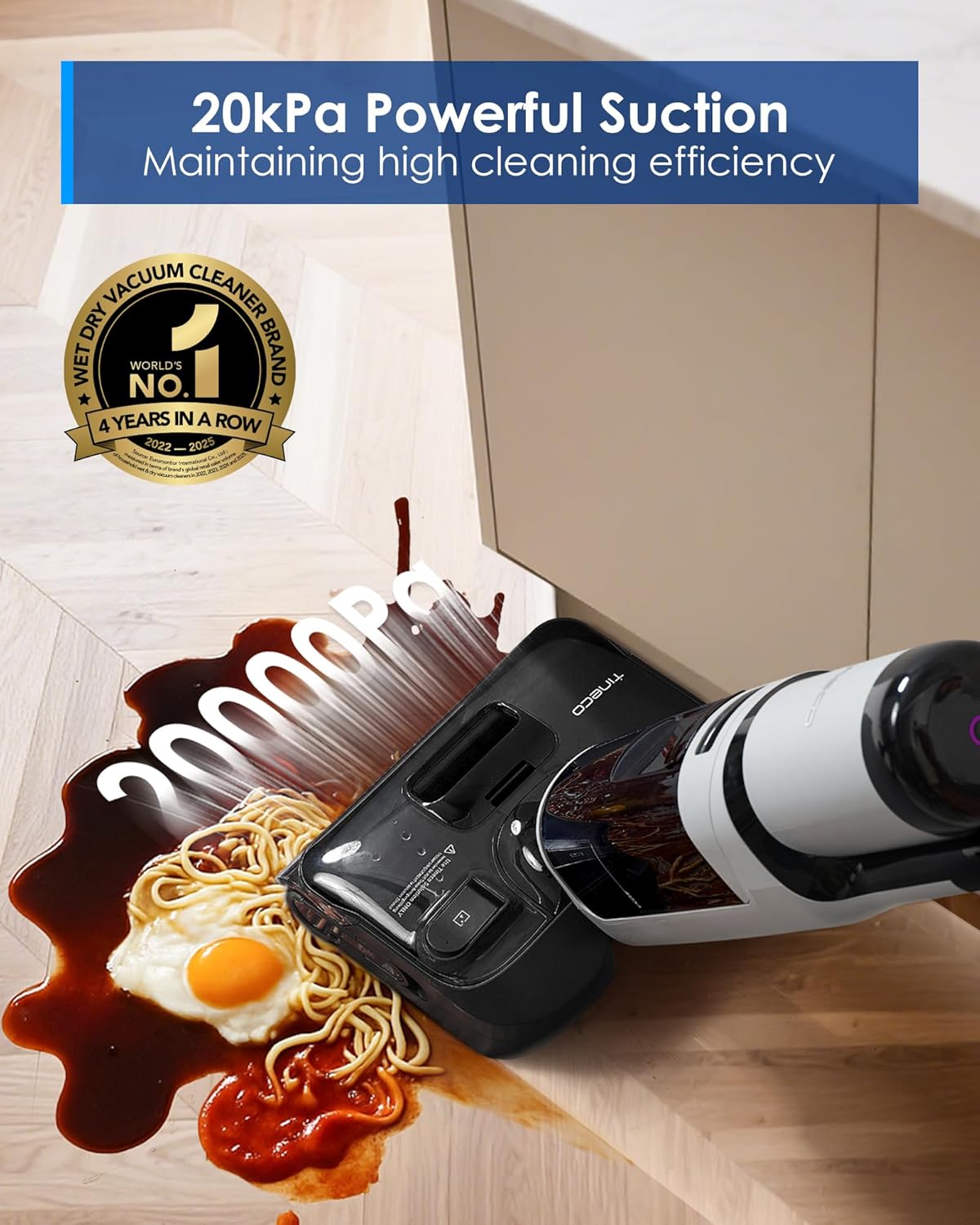 Tineco Floor ONE i5 Stretch Plus 2 Wet & Dry Vacuum Cleaner & Mop  Smart Cordless Floor Washer 180° Flat Design  Self-Cleaning Brush  Pet Hair & Tough Stain Cleaner