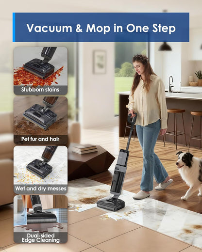 Tineco Floor ONE i5 Stretch Plus 2 Wet & Dry Vacuum Cleaner & Mop  Smart Cordless Floor Washer 180° Flat Design  Self-Cleaning Brush  Pet Hair & Tough Stain Cleaner