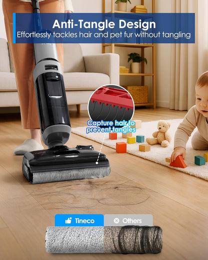 Tineco Floor ONE i5 Stretch Plus 2 Wet & Dry Vacuum Cleaner & Mop  Smart Cordless Floor Washer 180° Flat Design  Self-Cleaning Brush  Pet Hair & Tough Stain Cleaner