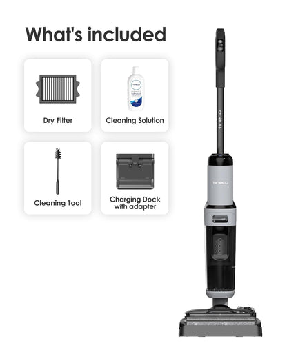 Tineco Floor ONE i5 Stretch Plus 2 Wet & Dry Vacuum Cleaner & Mop  Smart Cordless Floor Washer 180° Flat Design  Self-Cleaning Brush  Pet Hair & Tough Stain Cleaner