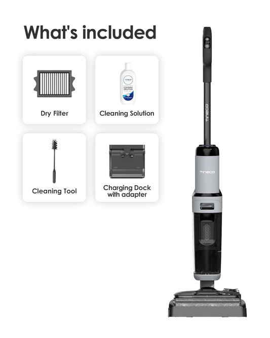 Tineco Floor ONE i5 Stretch Plus 2 Wet & Dry Vacuum Cleaner & Mop  Smart Cordless Floor Washer 180° Flat Design  Self-Cleaning Brush  Pet Hair & Tough Stain Cleaner