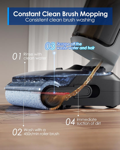 Tineco Floor ONE i5 Stretch Plus 2 Wet & Dry Vacuum Cleaner & Mop  Smart Cordless Floor Washer 180° Flat Design  Self-Cleaning Brush  Pet Hair & Tough Stain Cleaner