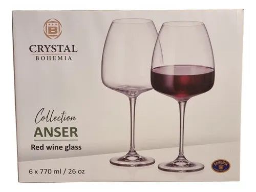 Anser 770 ml Bohemian Crystal Glass Set of 6 | Premium Large Tumbler Glasses for Whisky, Cocktails & Water