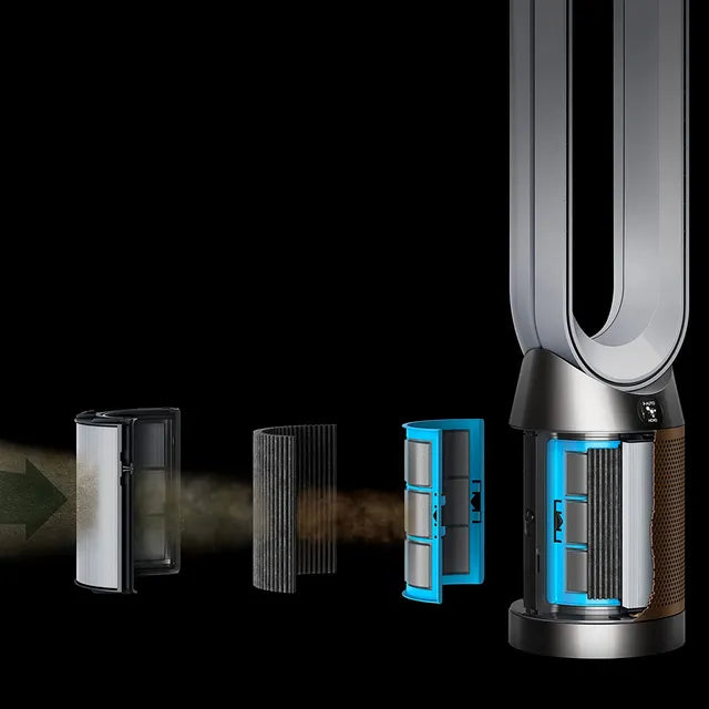 Dyson TP09 Air Purifier with Formaldehyde Filter – HEPA H13, Bladeless Fan & Air Multiplier Technology (White/Gold)