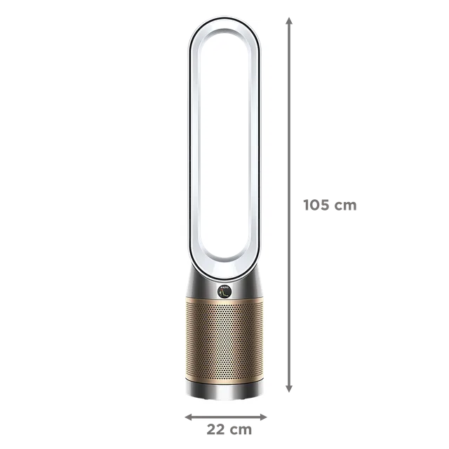 Dyson TP09 Air Purifier with Formaldehyde Filter – HEPA H13, Bladeless Fan & Air Multiplier Technology (White/Gold)