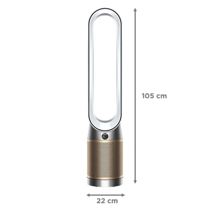 Dyson TP09 Air Purifier with Formaldehyde Filter – HEPA H13, Bladeless Fan & Air Multiplier Technology (White/Gold)