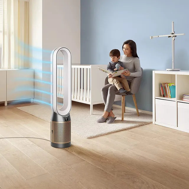 Dyson TP09 Air Purifier with Formaldehyde Filter – HEPA H13, Bladeless Fan & Air Multiplier Technology (White/Gold)