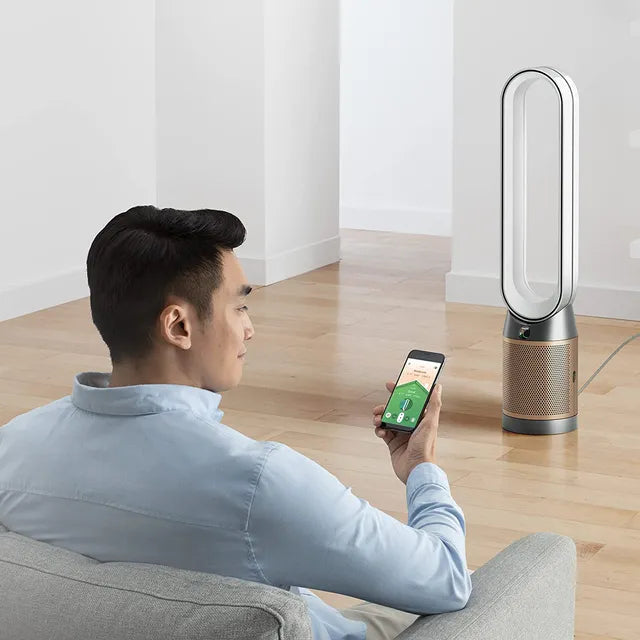 Dyson TP09 Air Purifier with Formaldehyde Filter – HEPA H13, Bladeless Fan & Air Multiplier Technology (White/Gold)