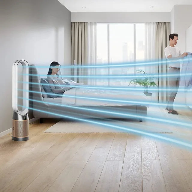 Dyson TP09 Air Purifier with Formaldehyde Filter – HEPA H13, Bladeless Fan & Air Multiplier Technology (White/Gold)