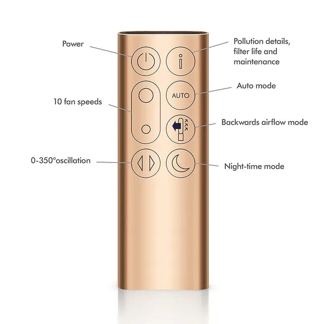 Dyson TP09 Air Purifier with Formaldehyde Filter – HEPA H13, Bladeless Fan & Air Multiplier Technology (White/Gold)