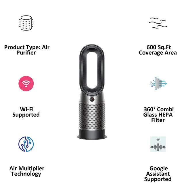 Purifier Hot+Cool Air Purifier with heater (Black/Nickel)