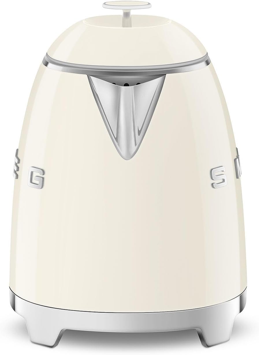 Smeg 0.8L Electric Kettle 1400W – Luxury 50’s Retro Style, Food Grade Stainless Steel Body, Soft Lid Opening, Iconic CREAM KLF05RDEU  Original Italian Brand Premium Kettle